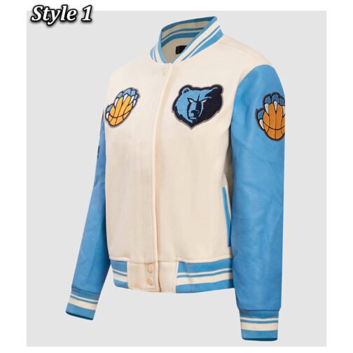 Memphis Grizzlies Retro Classic Rib Varsity Jacket - Image 5