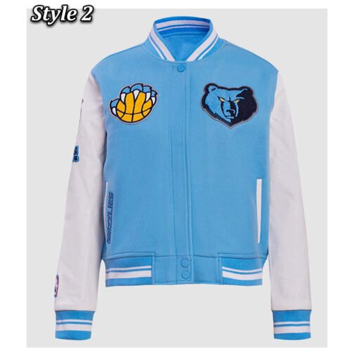 Memphis Grizzlies Retro Classic Rib Varsity Jacket - Image 2