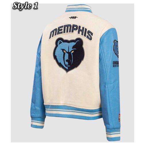 Memphis Grizzlies Retro Classic Rib Varsity Jacket - Image 7
