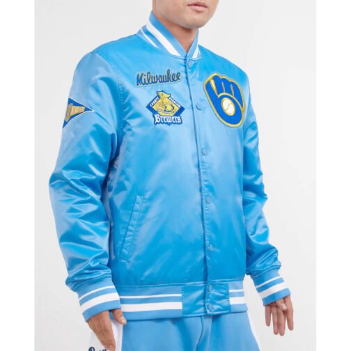 Milwaukee Brewers Retro Classic Rib Jacket - Image 3