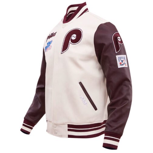 Philadelphia Phillies Retro Classic Rib Varsity Jacket - Image 7