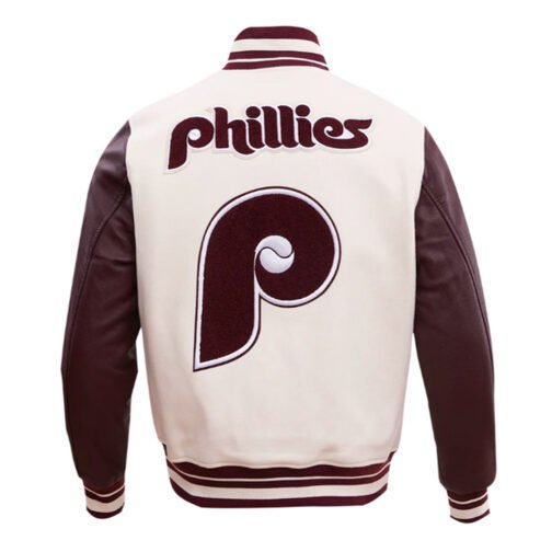 Philadelphia Phillies Retro Classic Rib Varsity Jacket - Image 4