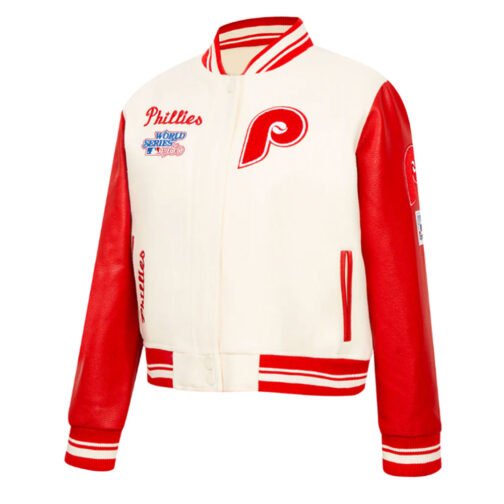Philadelphia Phillies Retro Classic Rib Varsity Jacket - Image 9
