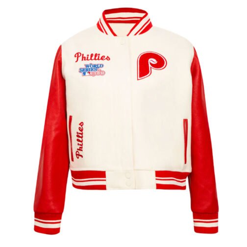 Philadelphia Phillies Retro Classic Rib Varsity Jacket - Image 3