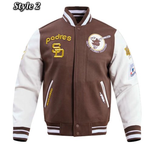 San Diego Padres Retro Classic Rib Varsity Jacket - Image 2