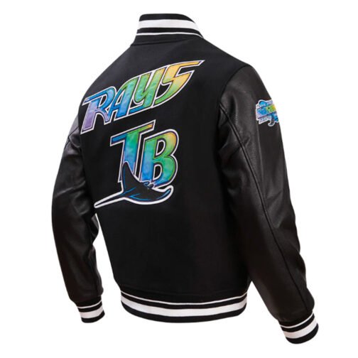 Tampa Devil Rays Retro Classic Rib Varsity Jacket - Image 12