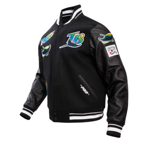 Tampa Devil Rays Retro Classic Rib Varsity Jacket - Image 9