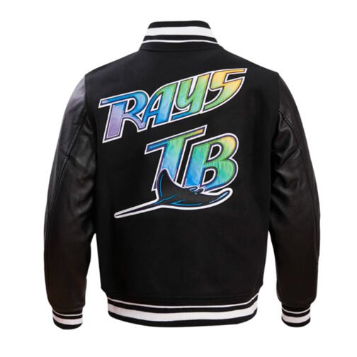 Tampa Devil Rays Retro Classic Rib Varsity Jacket - Image 6