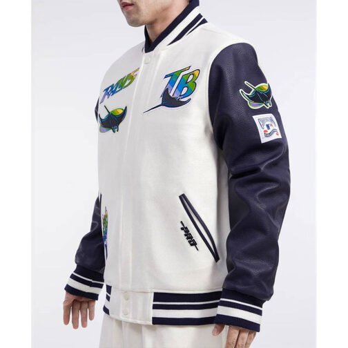 Tampa Devil Rays Retro Classic Rib Varsity Jacket - Image 11