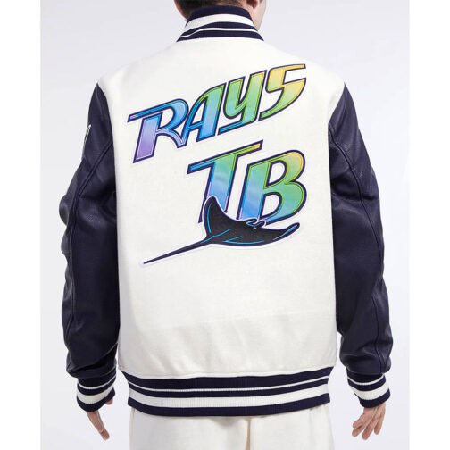Tampa Devil Rays Retro Classic Rib Varsity Jacket - Image 4