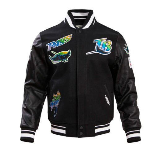 Tampa Devil Rays Retro Classic Rib Varsity Jacket - Image 3