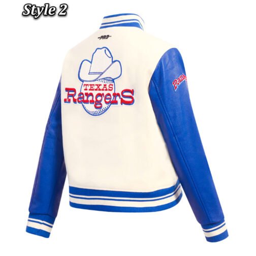 Retro Classic Rib Texas Rangers Varsity Jacket - Image 8