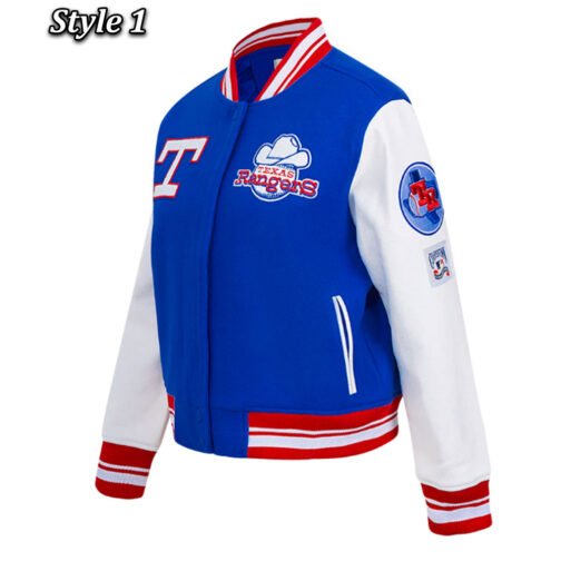 Retro Classic Rib Texas Rangers Varsity Jacket - Image 5