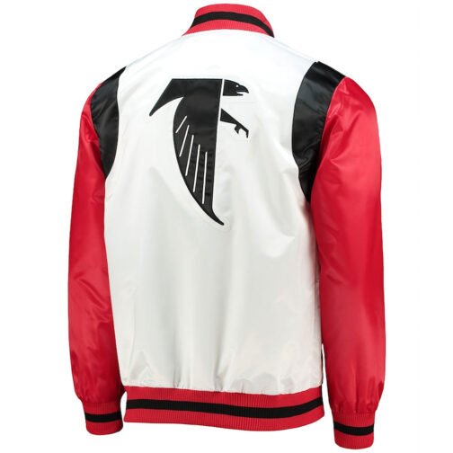 Retro The All-American Atlanta Falcons Red and White Satin Jacket - Image 2