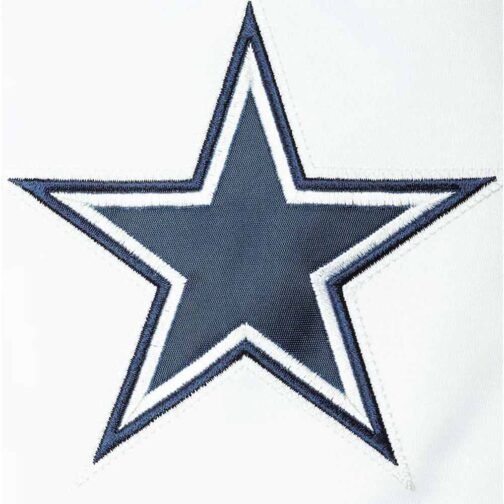White/Navy Retro The All-american Dallas Cowboys Satin Jacket - Image 5