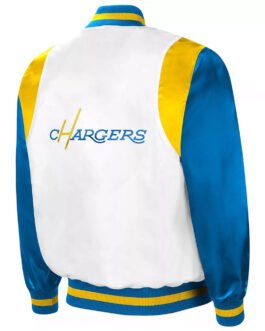 The All-American LA Chargers White/Powder Blue Satin Jacket