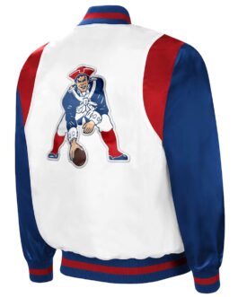 The All-American New England Patriots White/Royal Satin Jacket