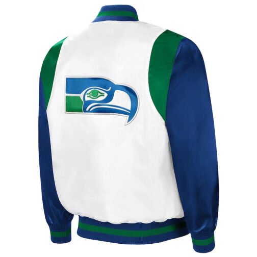 Retro The All-American Seattle Seahawks White/Royal Jacket - Image 2