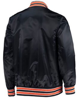 Black The Diamond Chicago Bears Retro Satin Jacket