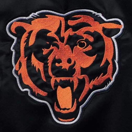 Black The Diamond Chicago Bears Retro Satin Jacket - Image 4