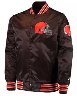 Cleveland Browns The Diamond Retro Brown Satin Jacket
