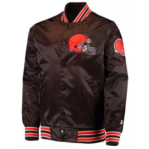 Cleveland Browns The Diamond Retro Brown Satin Jacket