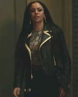 Vanessa Morgan Riverdale Biker Contrast Trim Leather Jacket