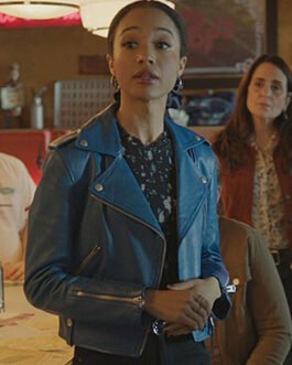 Erinn Westbrook Riverdale Royal Blue Leather Jacket