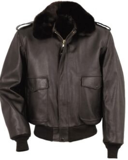 The Thing Kurt Russell Leather Jacket with Fur Collar