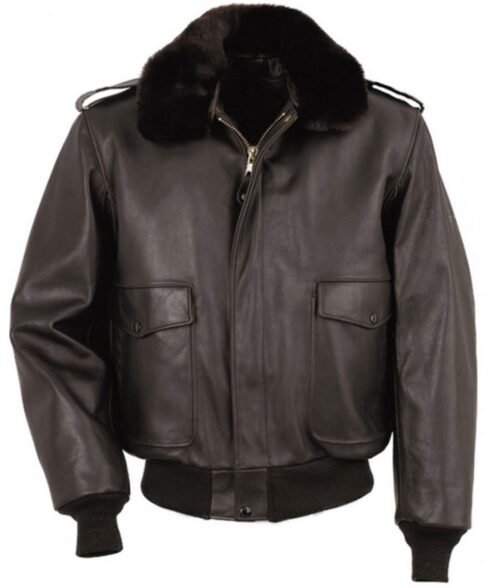 The Thing Kurt Russell Leather Jacket with Fur Collar