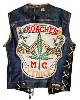 Tommy Chong Up in Smoke Roaches Denim Blue Vest