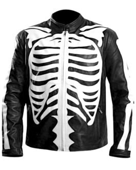 Rob Zombie Skeleton Bones Skull Leather Jacket