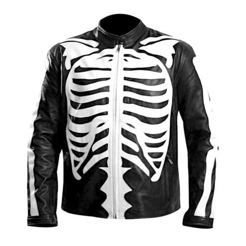 Rob Zombie Skeleton Bones Skull Leather Jacket