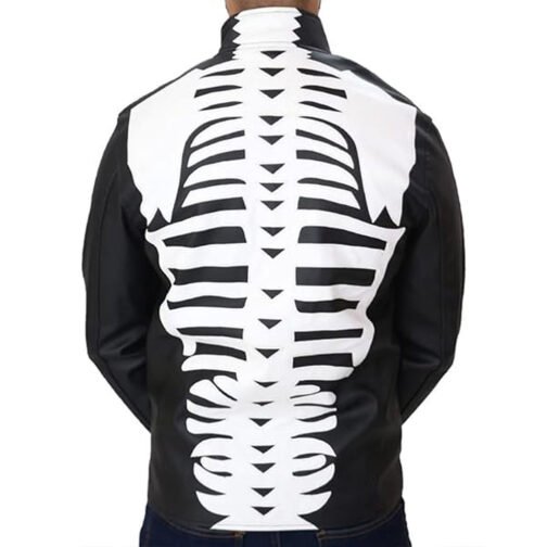 Rob Zombie Skeleton Bones Skull Leather Jacket - Image 4