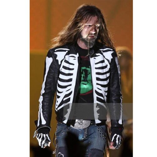 Rob Zombie Skeleton Bones Skull Leather Jacket - Image 9