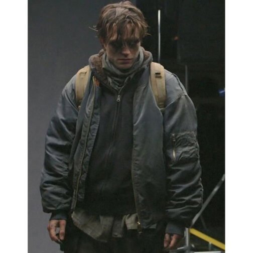 The Batman Robert Pattinson Bomber Gray Jacket - Image 2