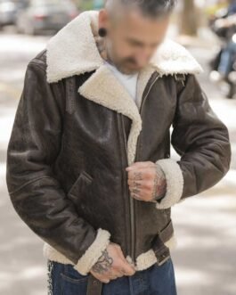 Rocky Balboa Sylvester Stallone Shearling Leather Jacket