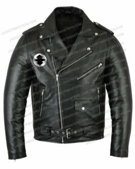Narrator The Twilight Zone Motorcycle Black Leather Jacket