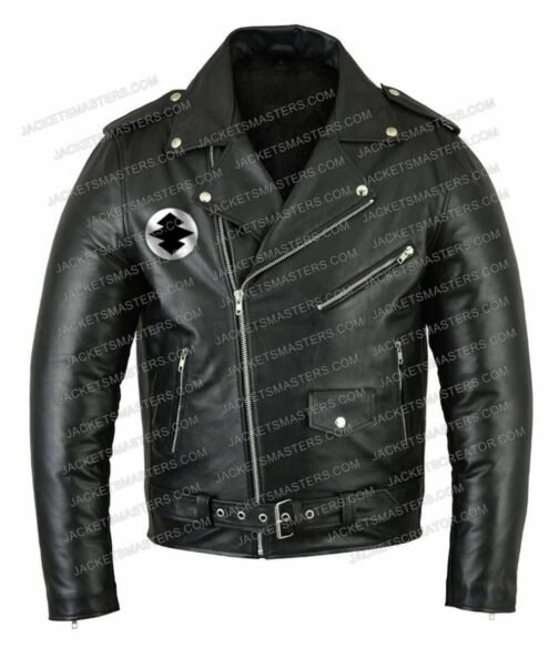 Narrator The Twilight Zone Motorcycle Black Leather Jacket