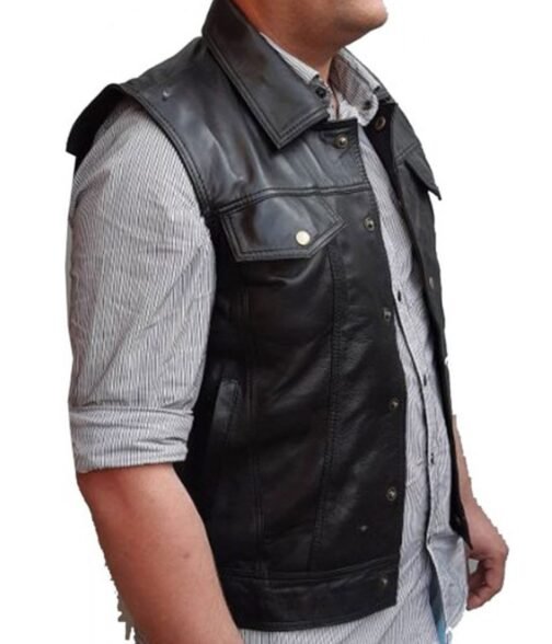 Rogues The Warriors Black Leather Vest - Image 7