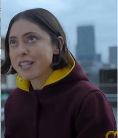 Wedding Season TV Show Katie Maroon Wool Hooded Jacket - Image 6