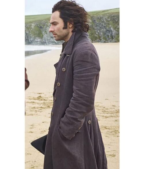 Aidan Turner Poldark Season 05 Black Wool Coat - Image 12