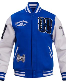 Hampton Pirates HBCU Royal and White Varsity Jacket