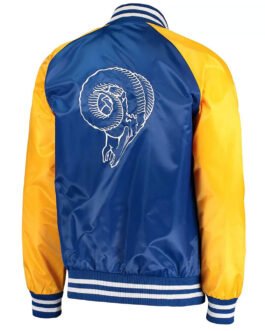 Royal/Gold LA Rams Lead-Off Satin Varsity Jacket