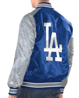 Royal/Gray Los Angeles Dodgers Renegade Varsity Satin Jacket