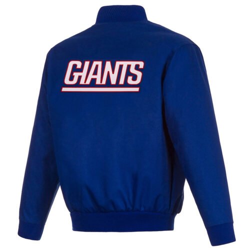 NY Giants Royal Varsity Poly Twill Jacket - Image 2