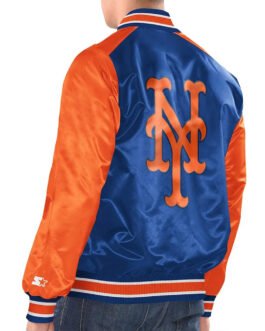 Royal/Orange New York Mets Renegade Varsity Satin Jacket
