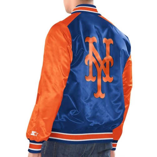 Royal/Orange New York Mets Renegade Varsity Satin Jacket - Image 2
