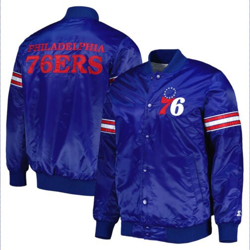 Philadelphia 76ers Pick & Roll Royal Blue Jacket - Image 3