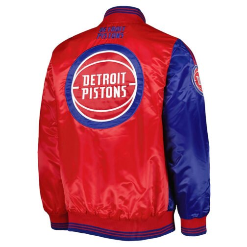 Royal/Red Detroit Pistons Fast Break Satin Jacket - Image 2